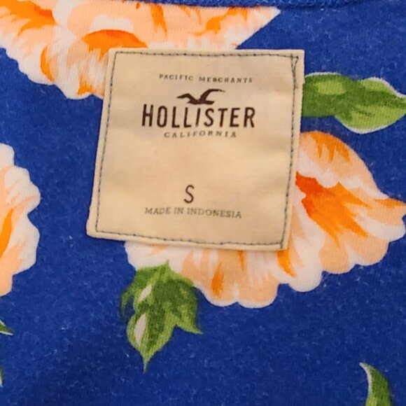 Hollister Blue Floral Ruffle Tank Top | Size Small - Picture 6 of 10